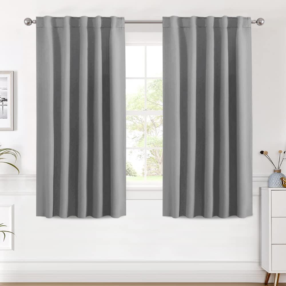 Blackout Thermal Insulated Back Tab/Rod Pocket Solid Color Curtains