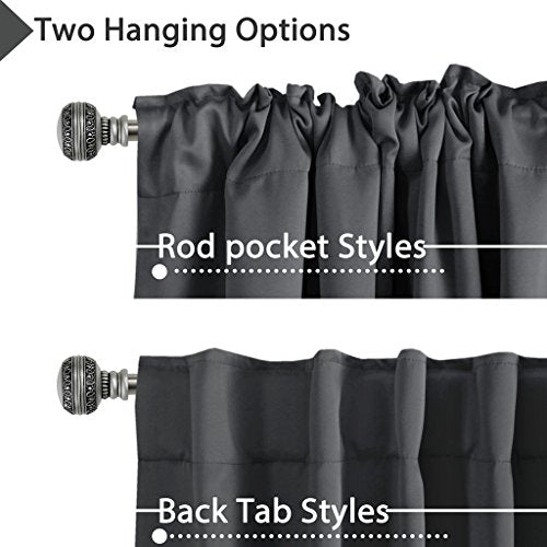 Blackout Thermal Insulated Room Darkening Back Tab/Rod Pocket Solid Color Curtains