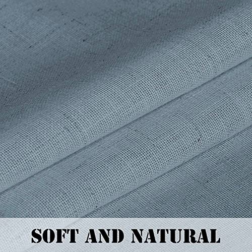 Natural Linen Blended Curtains Light Filtering Rod Pocket Sheer Curtains