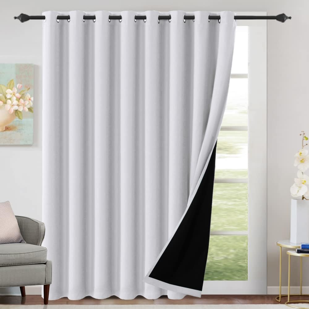 100% Blackout Black Liners Grommet Solid Color Curtains