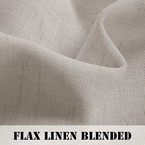 Linen Curtains Natural Linen Blended Tab Top Light Filtering Sheer Curtains