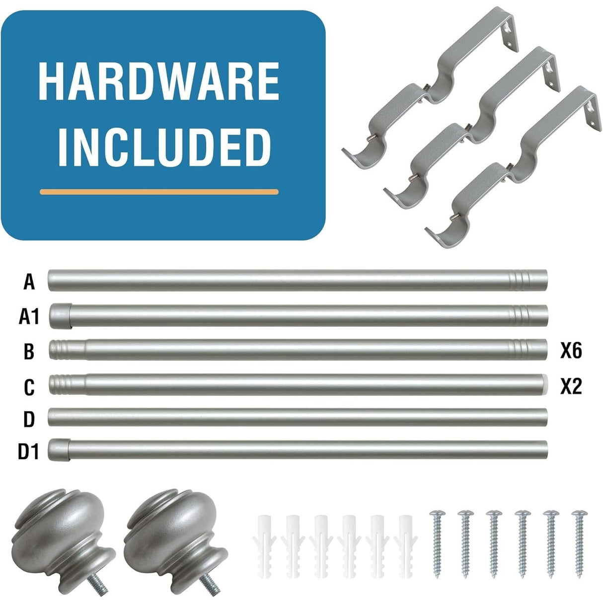 Double Curtain Rods for Windows Adjustable Decorative Telescoping Double Curtain Rod