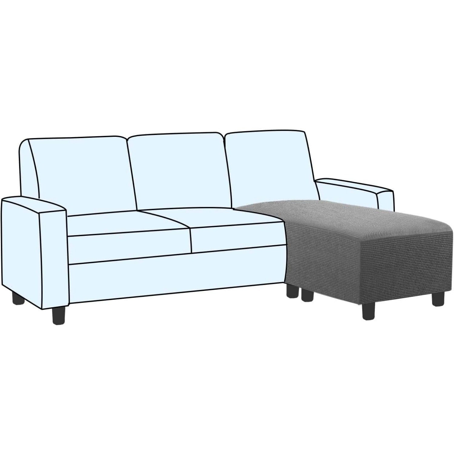 Ottoman Cover Slipcover Rectangle Fit Length Footrest Sofa Slipcovers Stool Cover