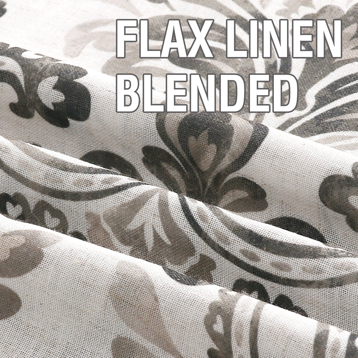 Printed Floral Linen Sheer Curtains