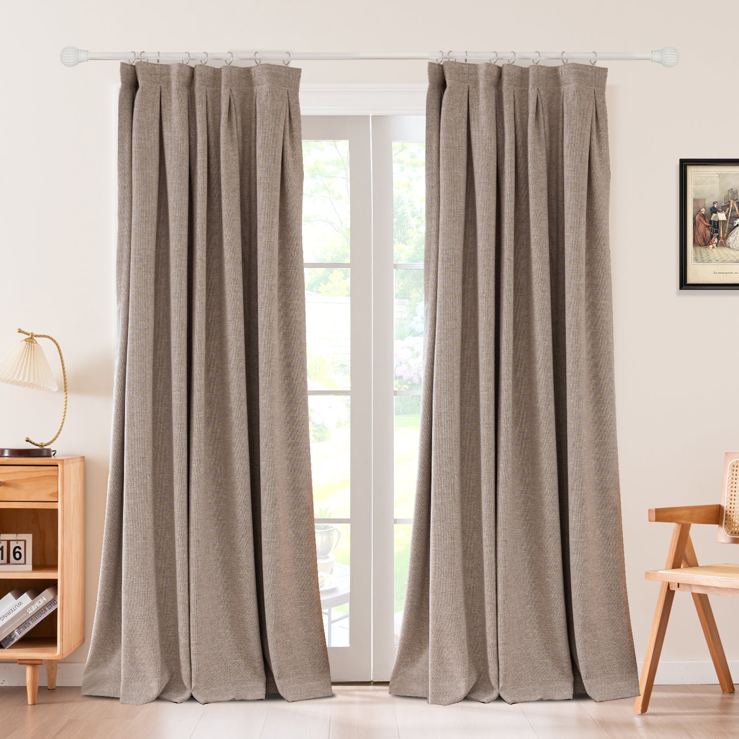 Avenna Woven Linen-like Texture Curtain Pleated