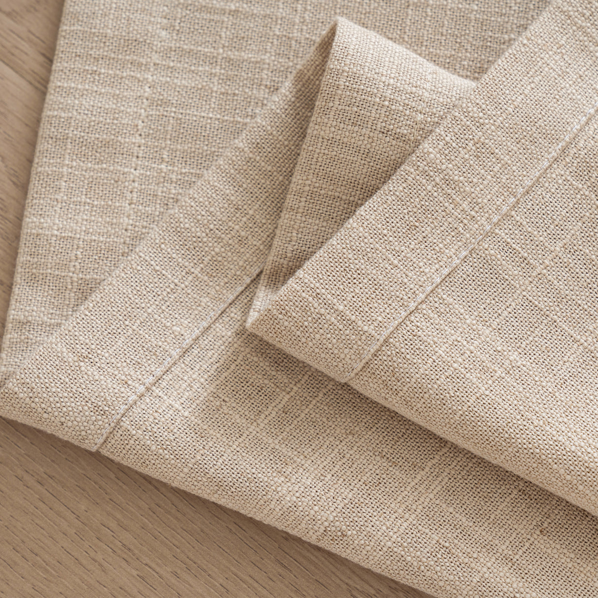 Aurevia Textured Linen Cotton Blend Curtain Pleated