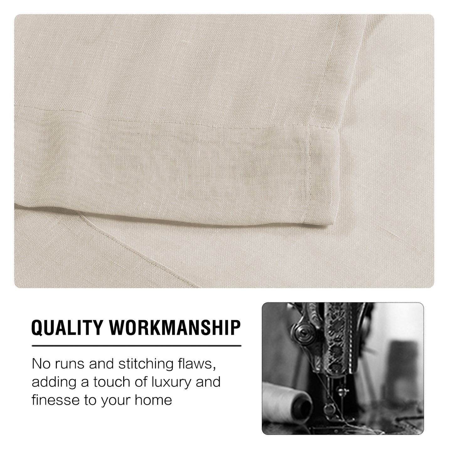 Faux Linen Light Filtering Curtains