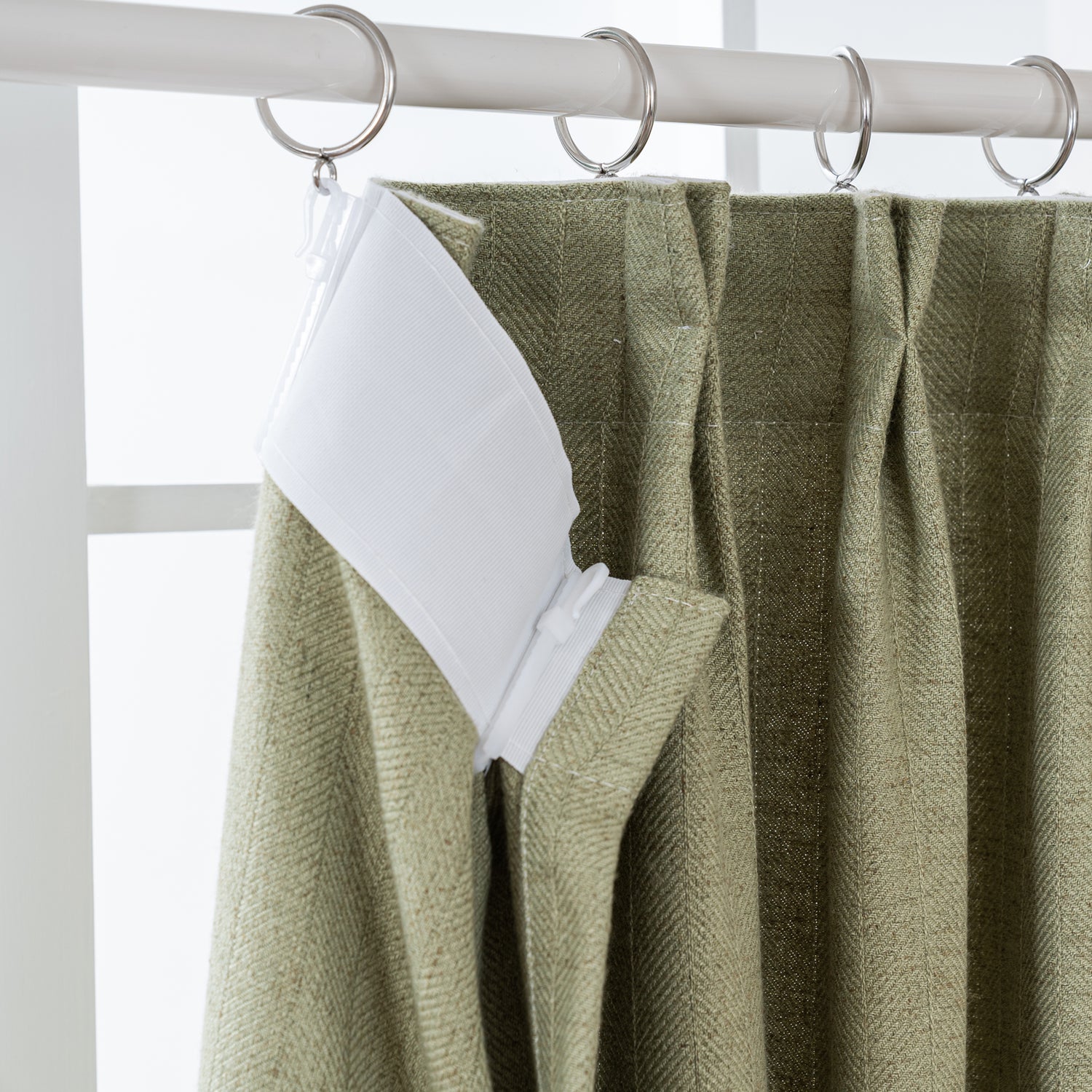 Marisel Herringbone Pinstripe Premium Linen Blended Curtain Pleated