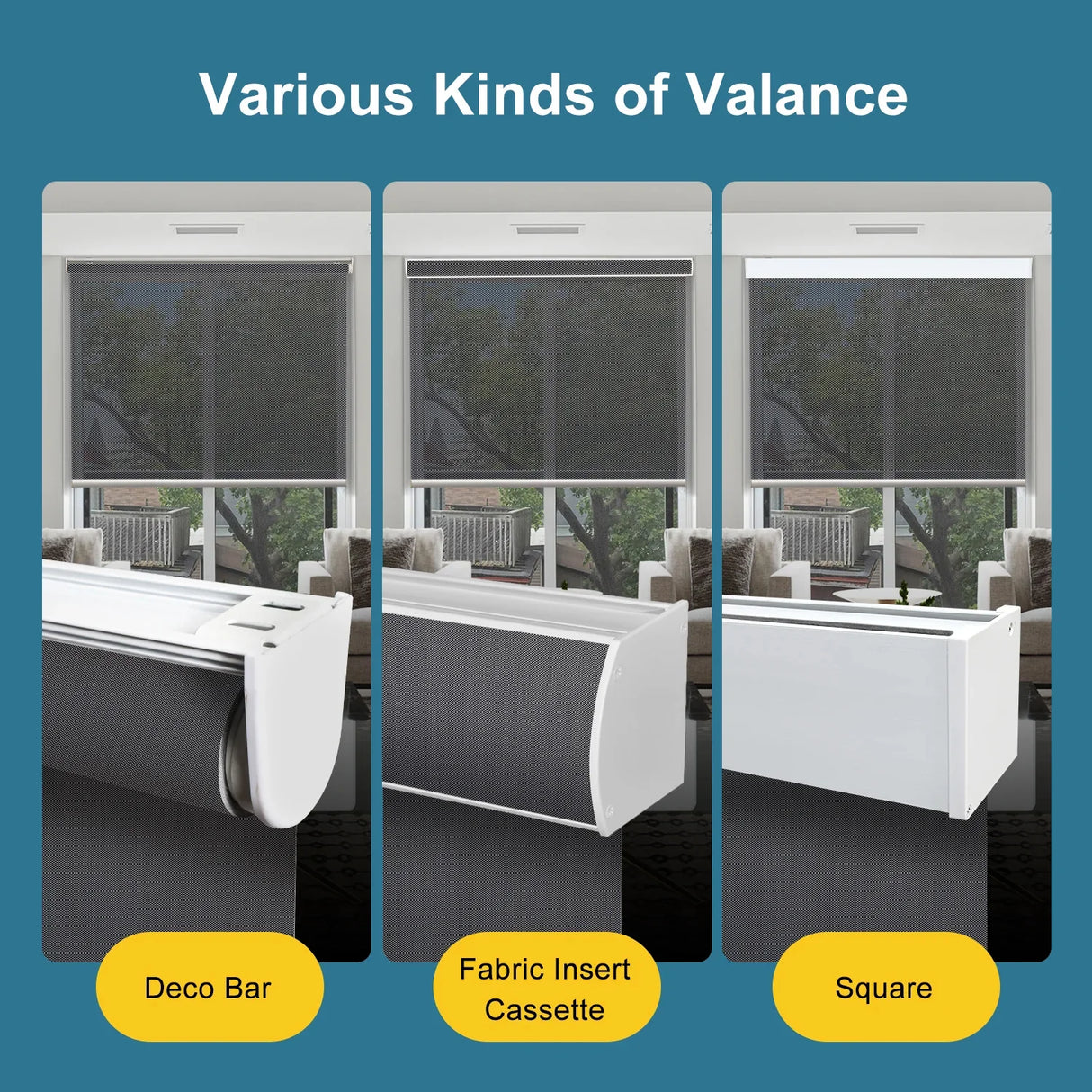 Motorized Light Filtering Solar Shades 1%/3%/5% Openness Aventus