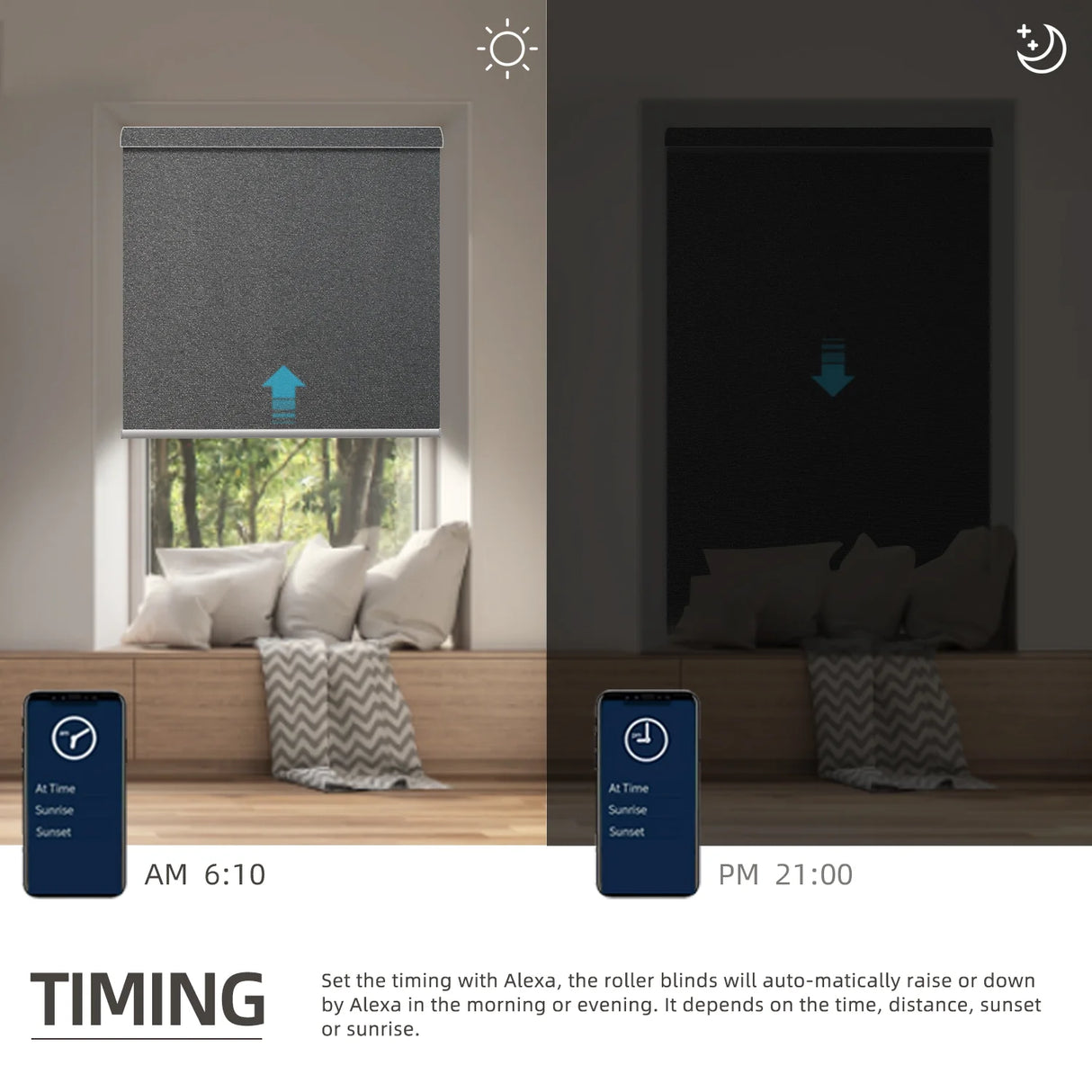 Motorized Roller Shades 100% Blackout Eclipse