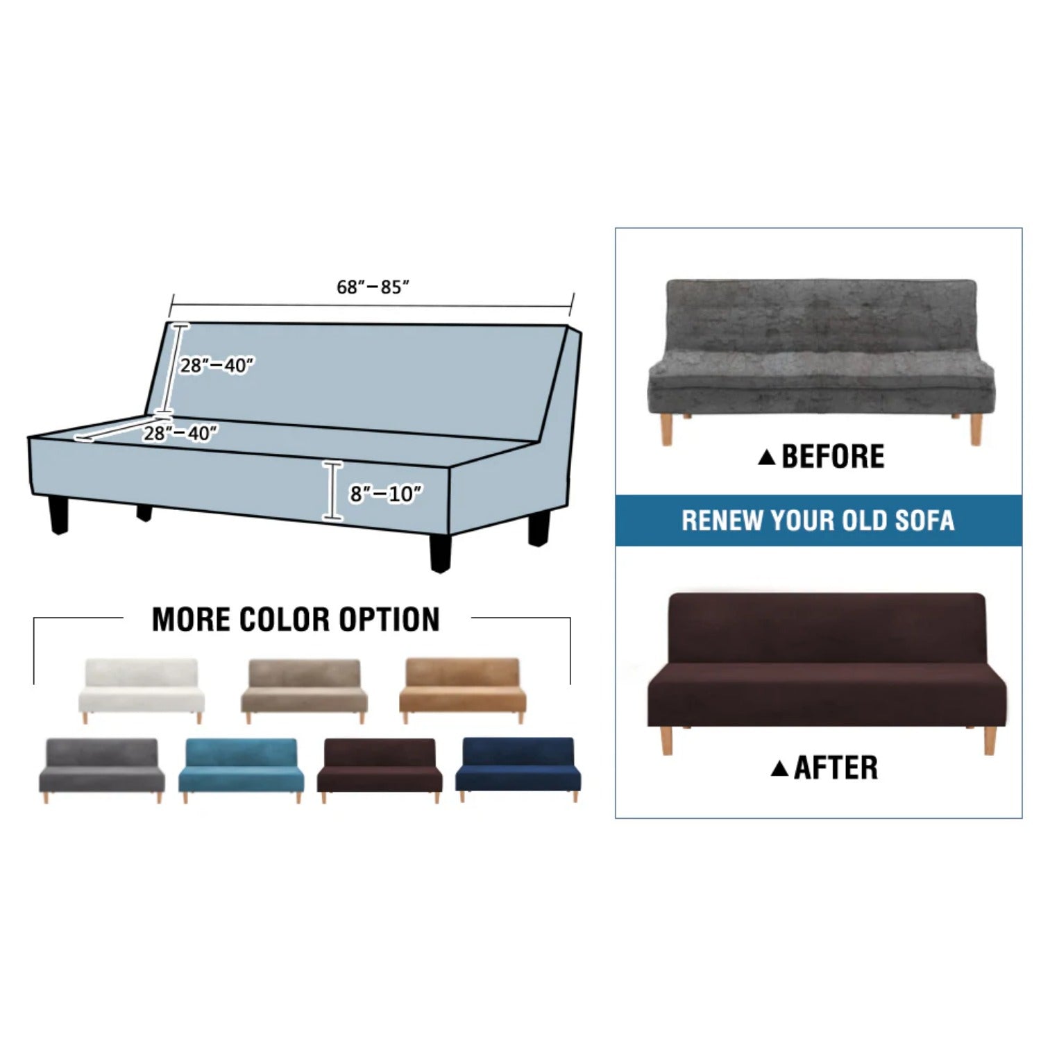 Real Velvet Futon Cover Armless Sofa Covers Sofa Bed Covers Stretch Futon Couch Cover