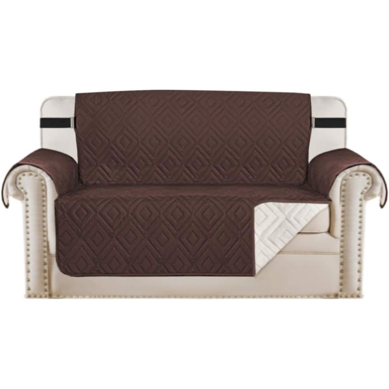 Reversible Furniture Protector Anti-Slip Water Resistant 2" Elastic Straps Couch Covers