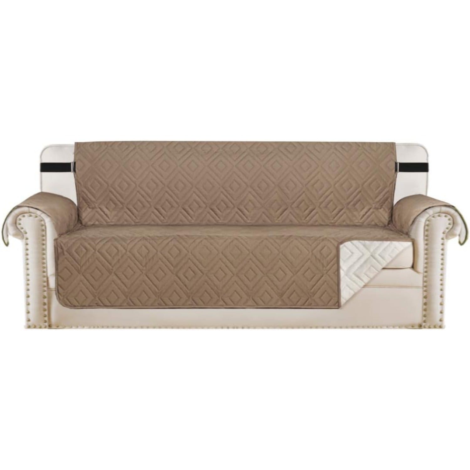 Reversible Furniture Protector Anti-Slip Water Resistant 2" Elastic Straps Couch Covers