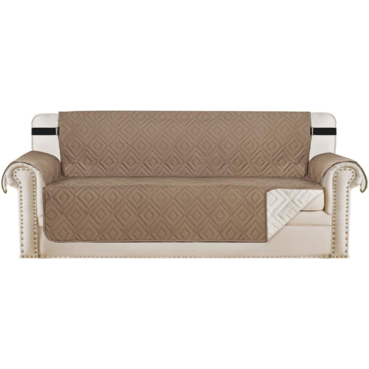 Reversible Furniture Protector Anti-Slip Water Resistant 2" Elastic Straps Couch Covers