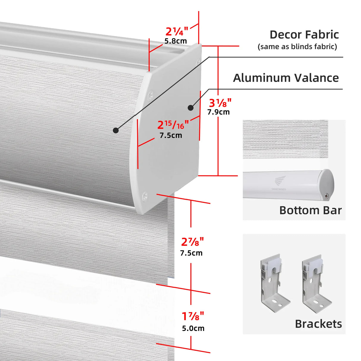 Motorized Zebra Shades 60% Blackout Translucent 75mm Eloise