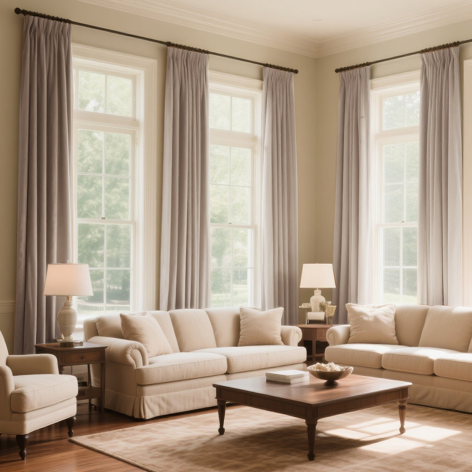 Lyssa Herringbone Custom Curtain Pleated