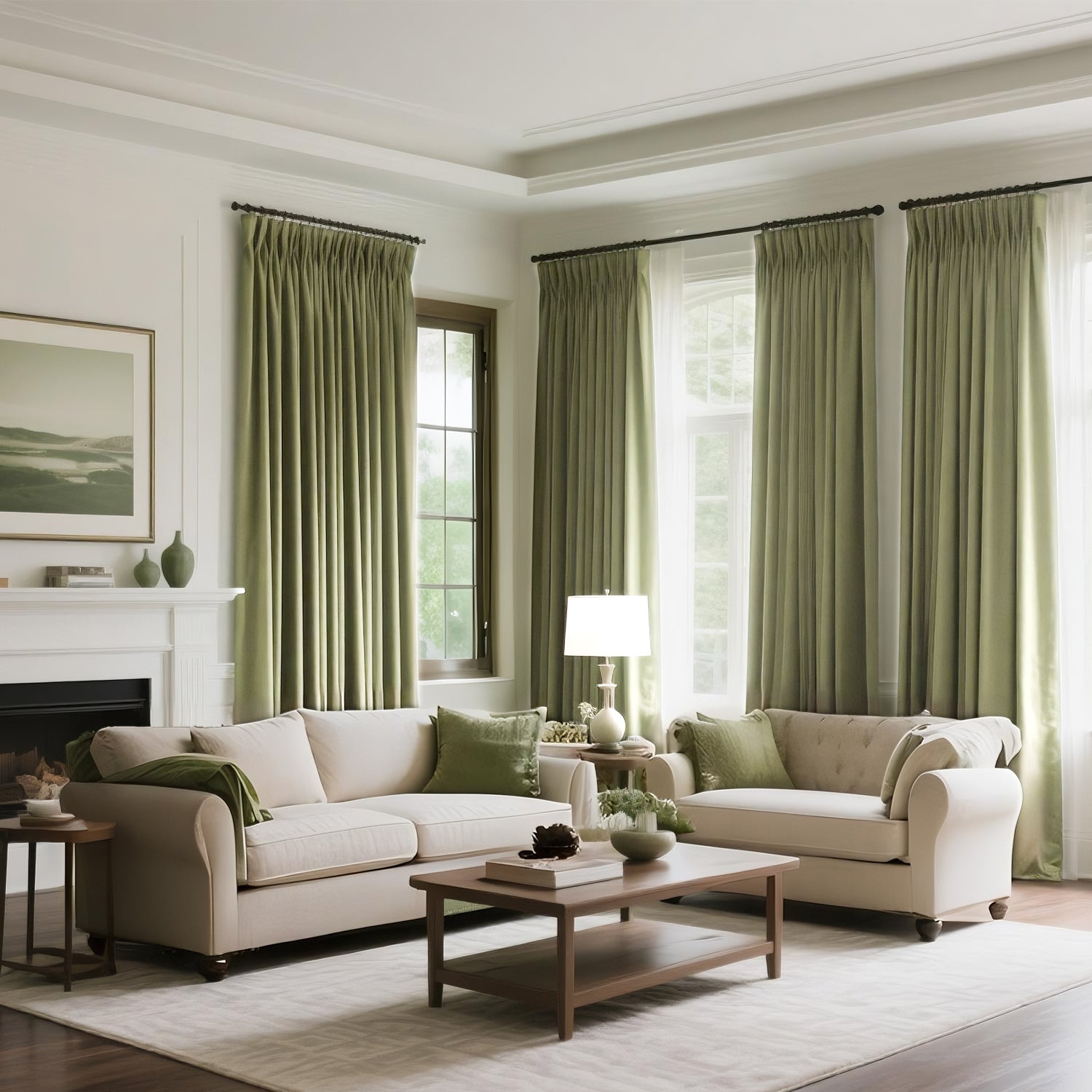 Marisel Herringbone Pinstripe Premium Linen Blended Curtain Pleated