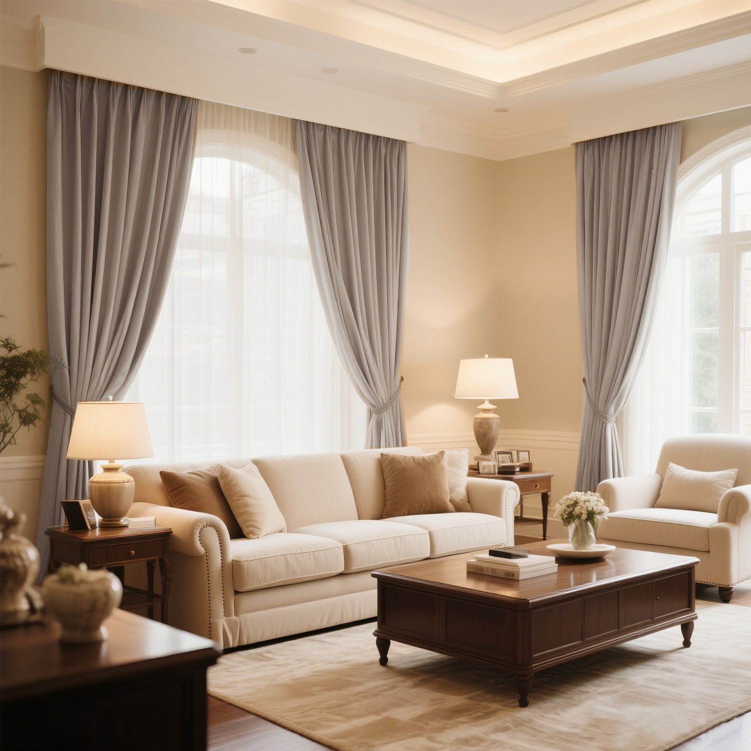 Avenna Heathered Micro Zigzag Woven Curtain Pleated