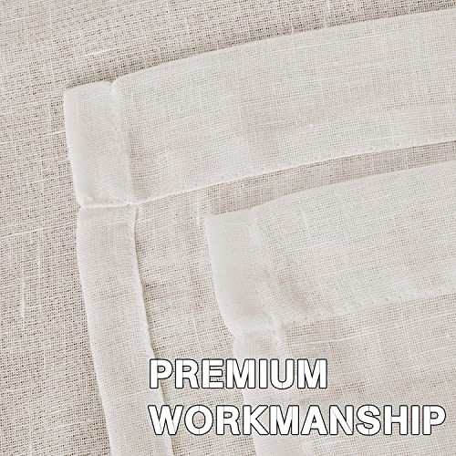 Natural Linen Blended Privacy Sheer Nickel Grommets Curtains