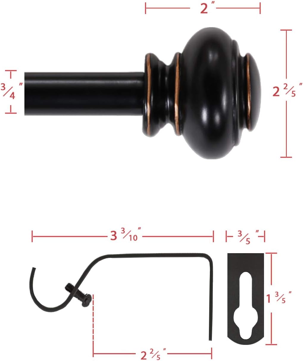 Window Curtain Rods Adjustable Decorative