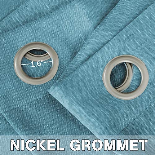 Natural Linen Blended Privacy Sheer Nickel Grommets Curtains