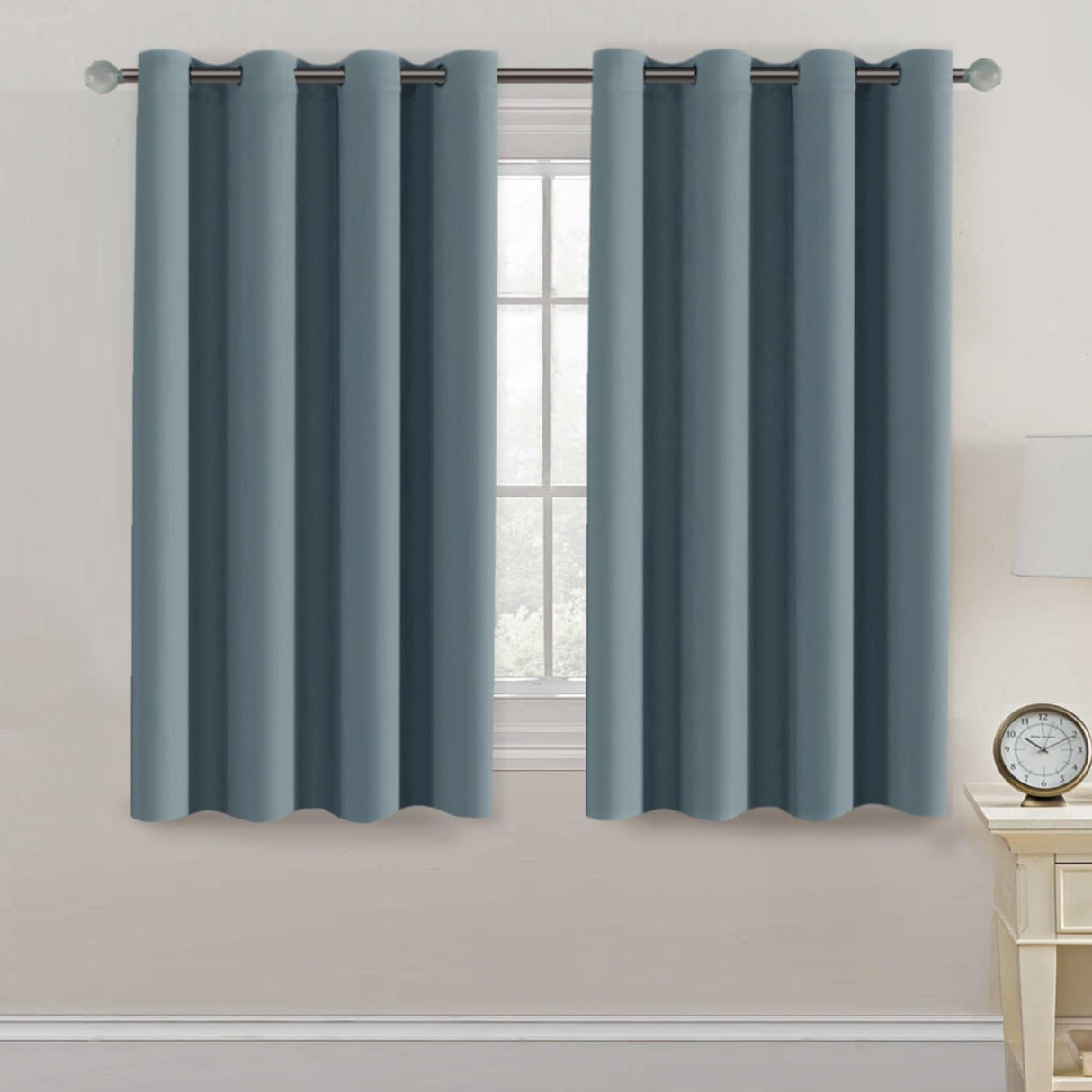 100% Blackout Thermal Insulated Grommet Solid Color Curtains