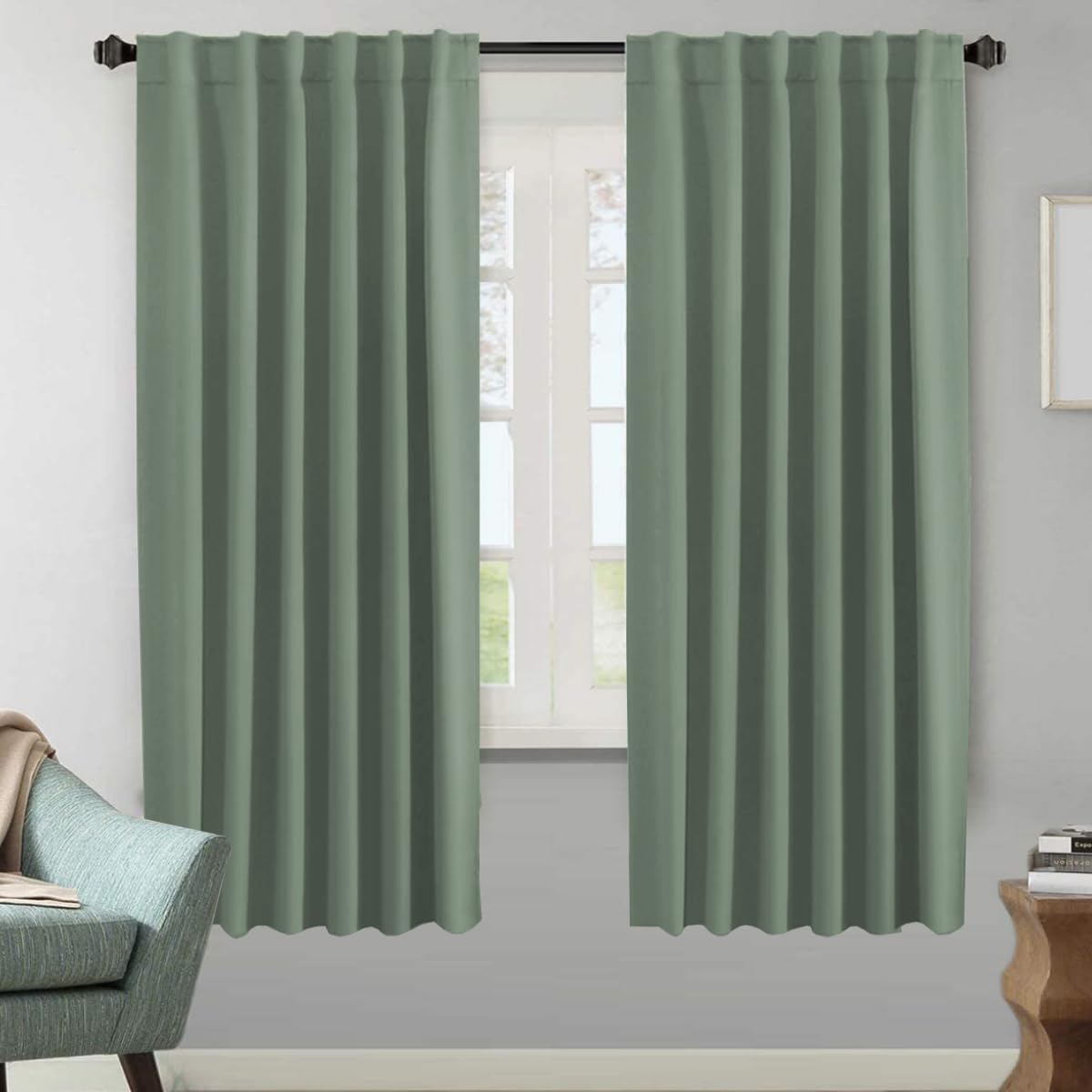 Blackout Thermal Insulated Tab/Rod Pocket Solid Color Curtains