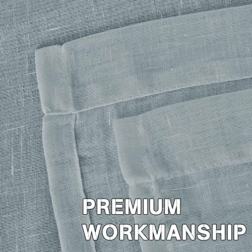 Natural Linen Blended Privacy Sheer Nickel Grommets Curtains