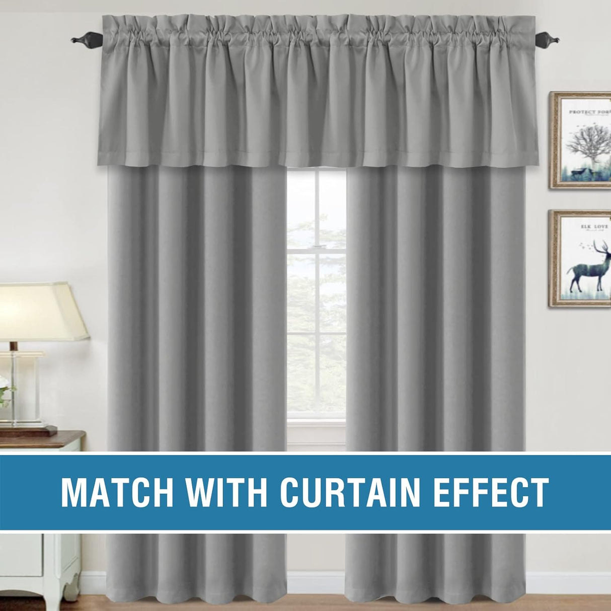 H.VERSAILTEX 100% Blackout Valances for Windows Kitchen Window Rod Pocket Privacy Decorative Curtains 2 Pack