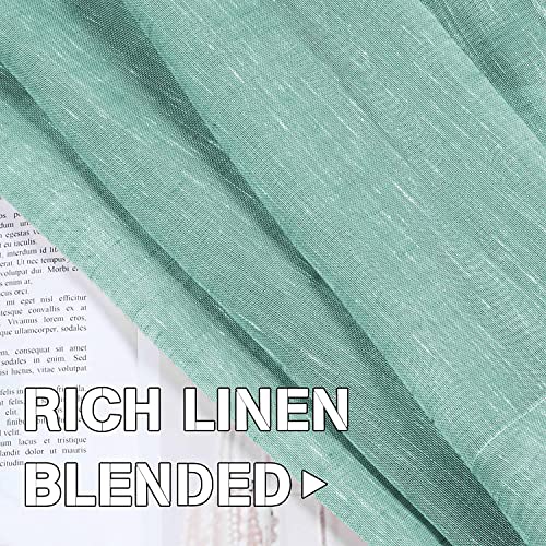 Natural Linen Blended Privacy Sheer Nickel Grommets Curtains