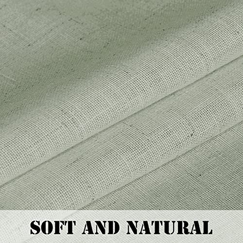 Linen Curtains Natural Linen Blended Tab Top Light Filtering Sheer Curtains