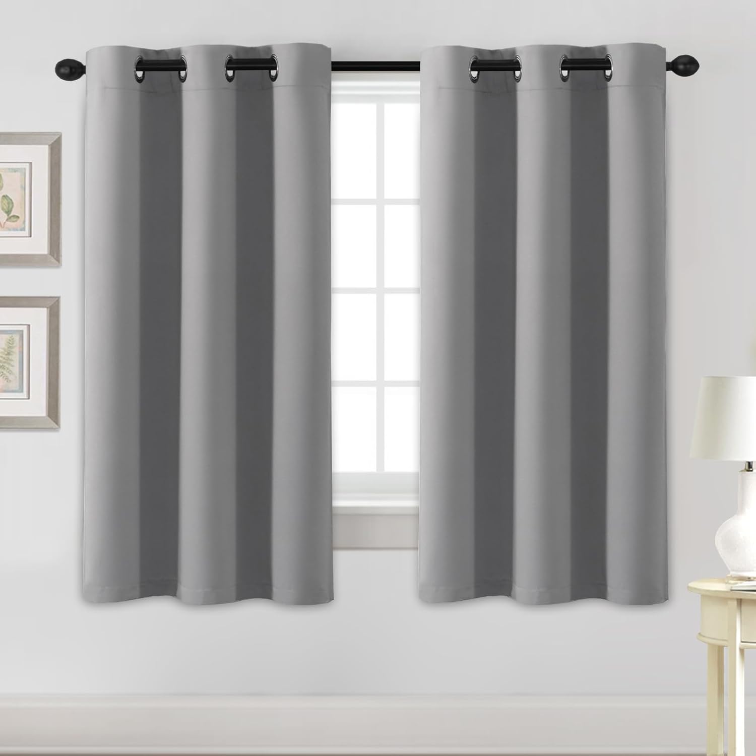 Blackout Curtains Thermal Insulated Grommet Top Solid Color Curtains