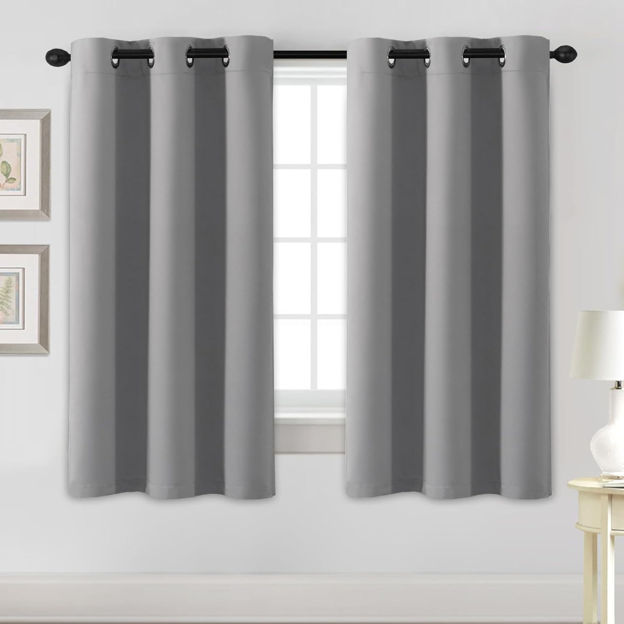 Blackout Curtains Thermal Insulated Grommet Top Solid Color Curtains