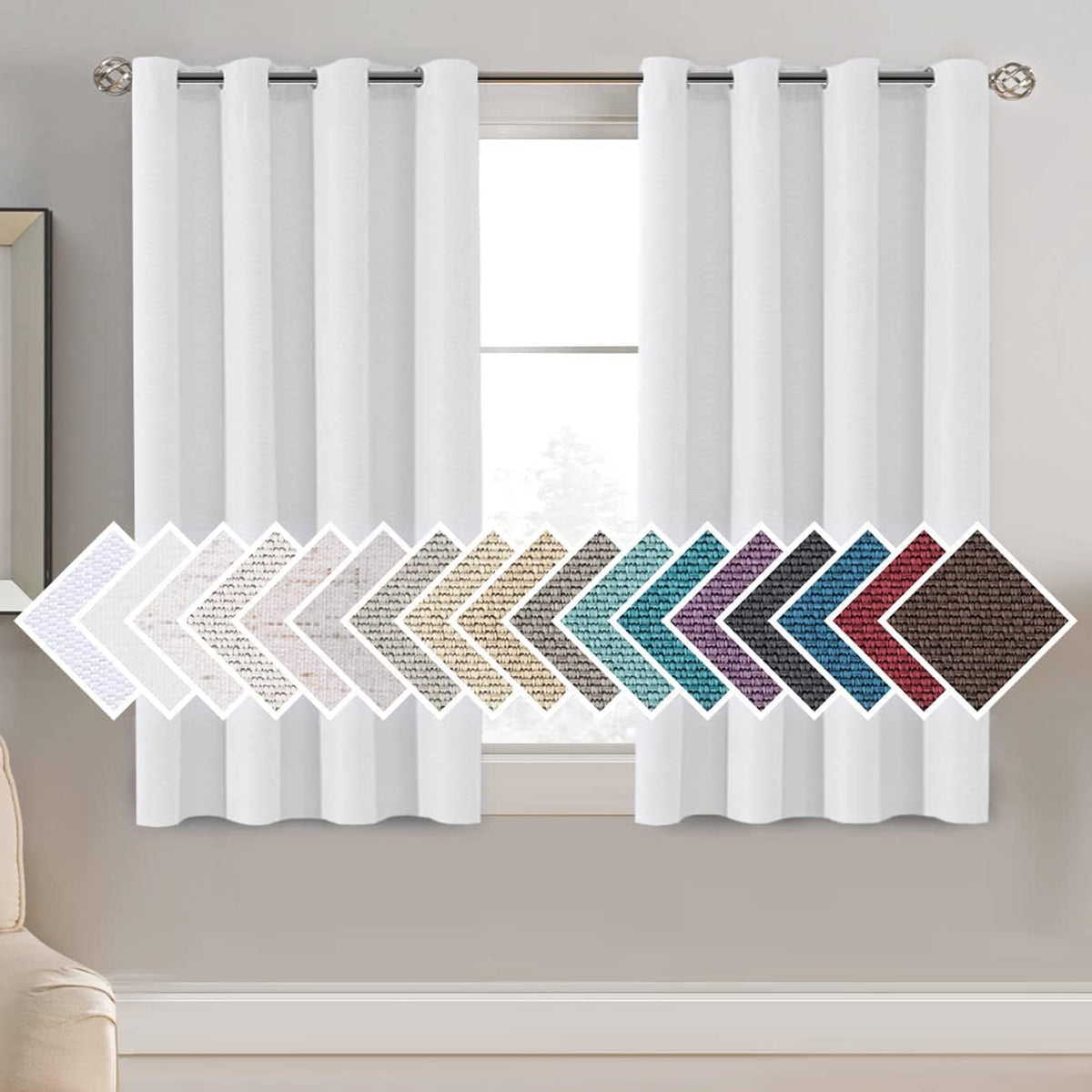 Faux Linen Blackout Thermal Insulated Grommet Curtain