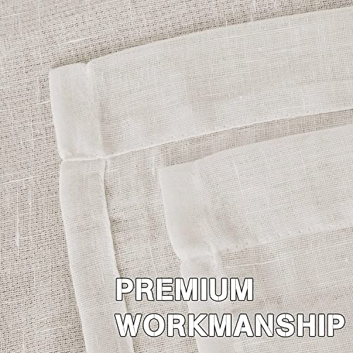 Natural Linen Blended Privacy Sheer Nickel Grommets Curtains