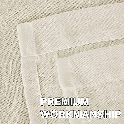 Natural Linen Blended Privacy Sheer Nickel Grommets Curtains