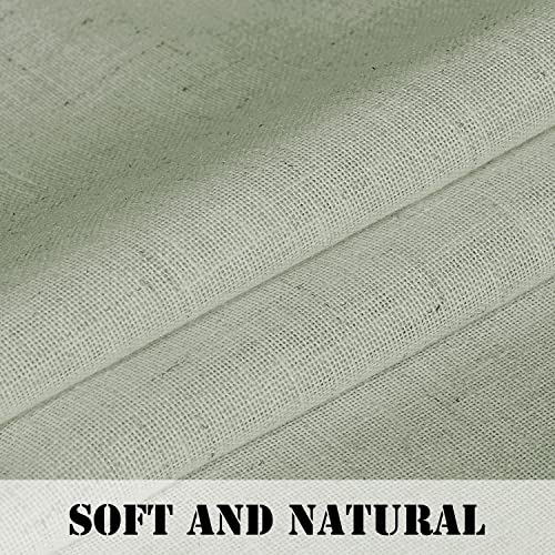 Natural Linen Blended Curtains Light Filtering Rod Pocket Sheer Curtains