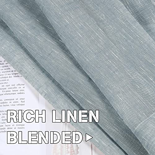 Natural Linen Blended Privacy Sheer Nickel Grommets Curtains
