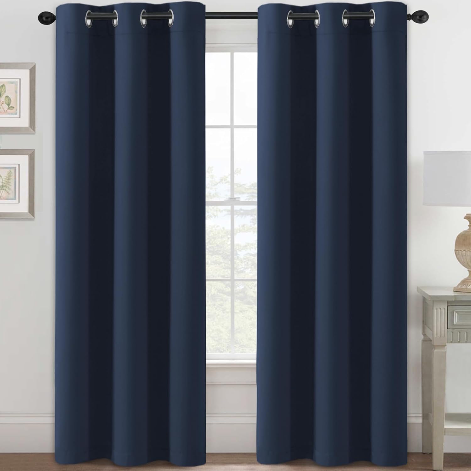 Blackout Curtains Thermal Insulated Grommet Top Solid Color Curtains