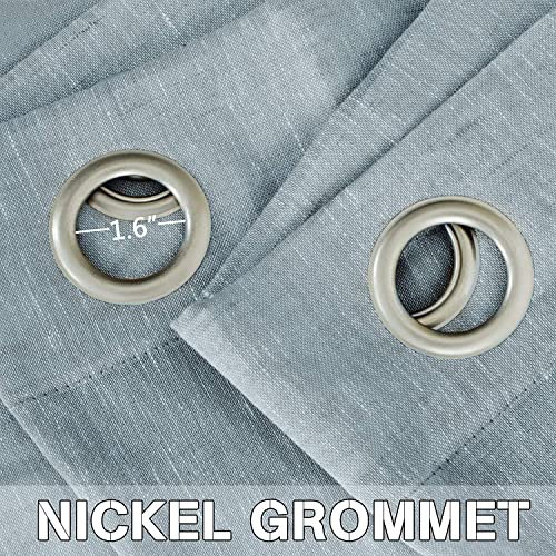 Natural Linen Blended Privacy Sheer Nickel Grommets Curtains