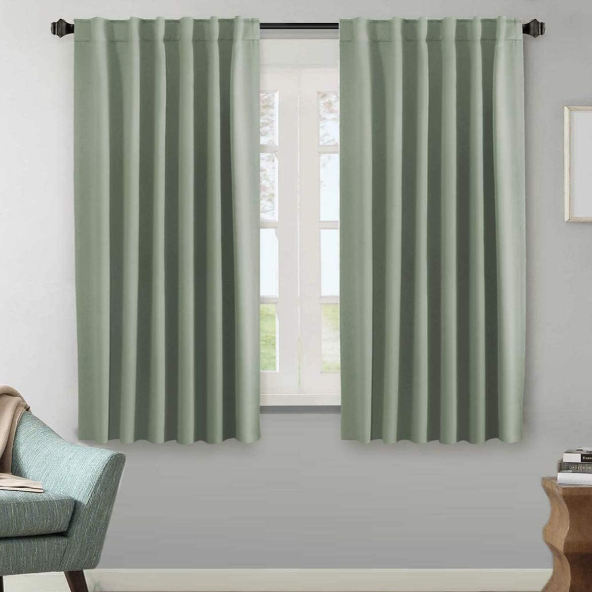 Blackout Thermal Insulated Back Tab/Rod Pocket Solid Color Curtains