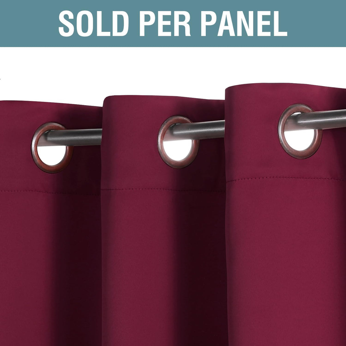 100% Blackout Thermal Insulated Grommet Solid Color Curtains