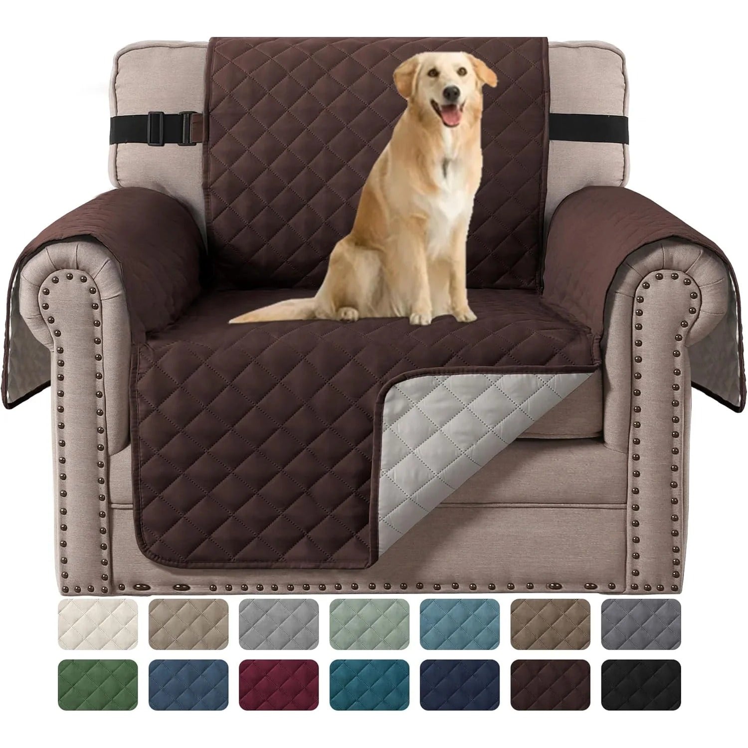 Reversible Chair Covers Water Repellent Chair Slipcover for Dogs Pets Furniture Protector