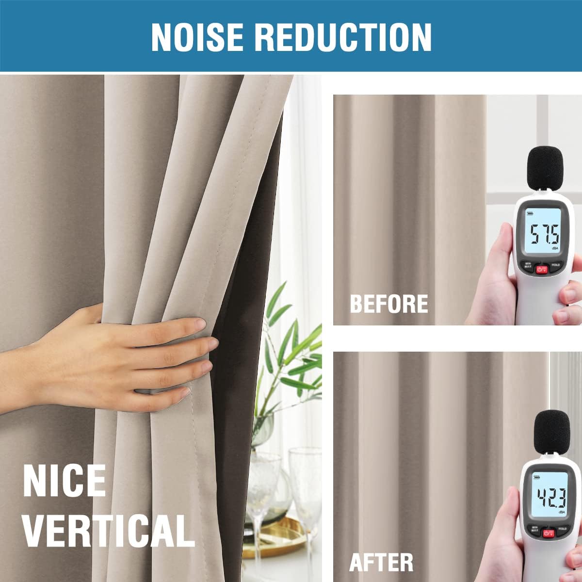 H.VERSAILTEX 100% Blackout Curtains for Bedroom with Black Liner Full Room Darkening Back Tab Rod Pocket 2 Panels