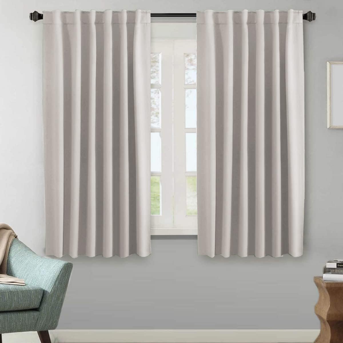 Blackout Thermal Insulated Back Tab/Rod Pocket Solid Color Curtains