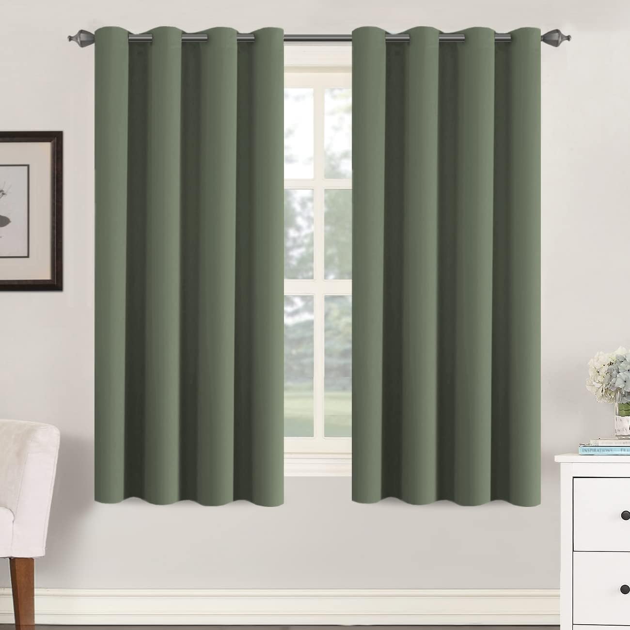 Blackout Curtains Thermal Insulated Grommet Top Solid Color Curtains