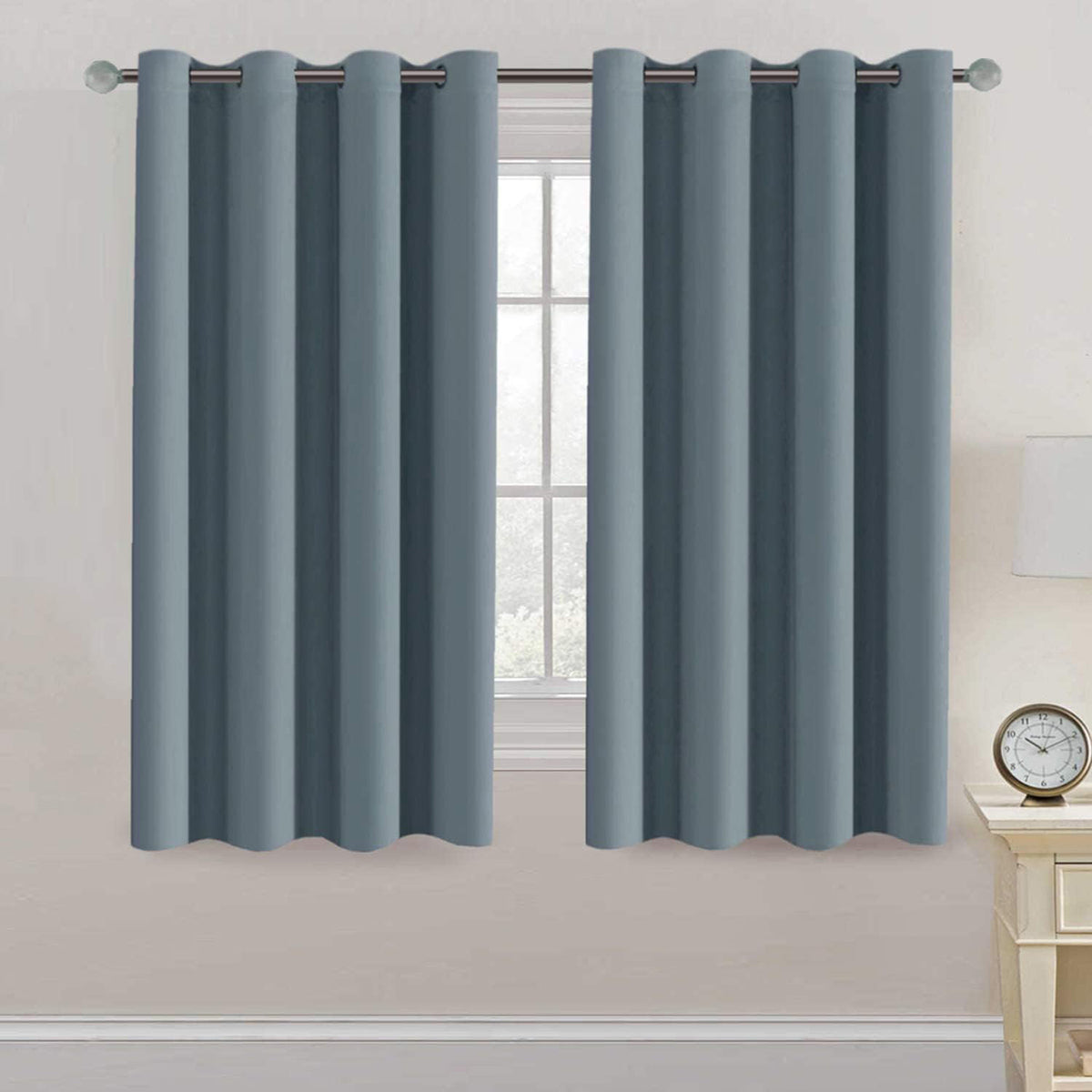 Blackout Thermal Insulated Treatment Extra Long Grommet Top Solid Color Curtains