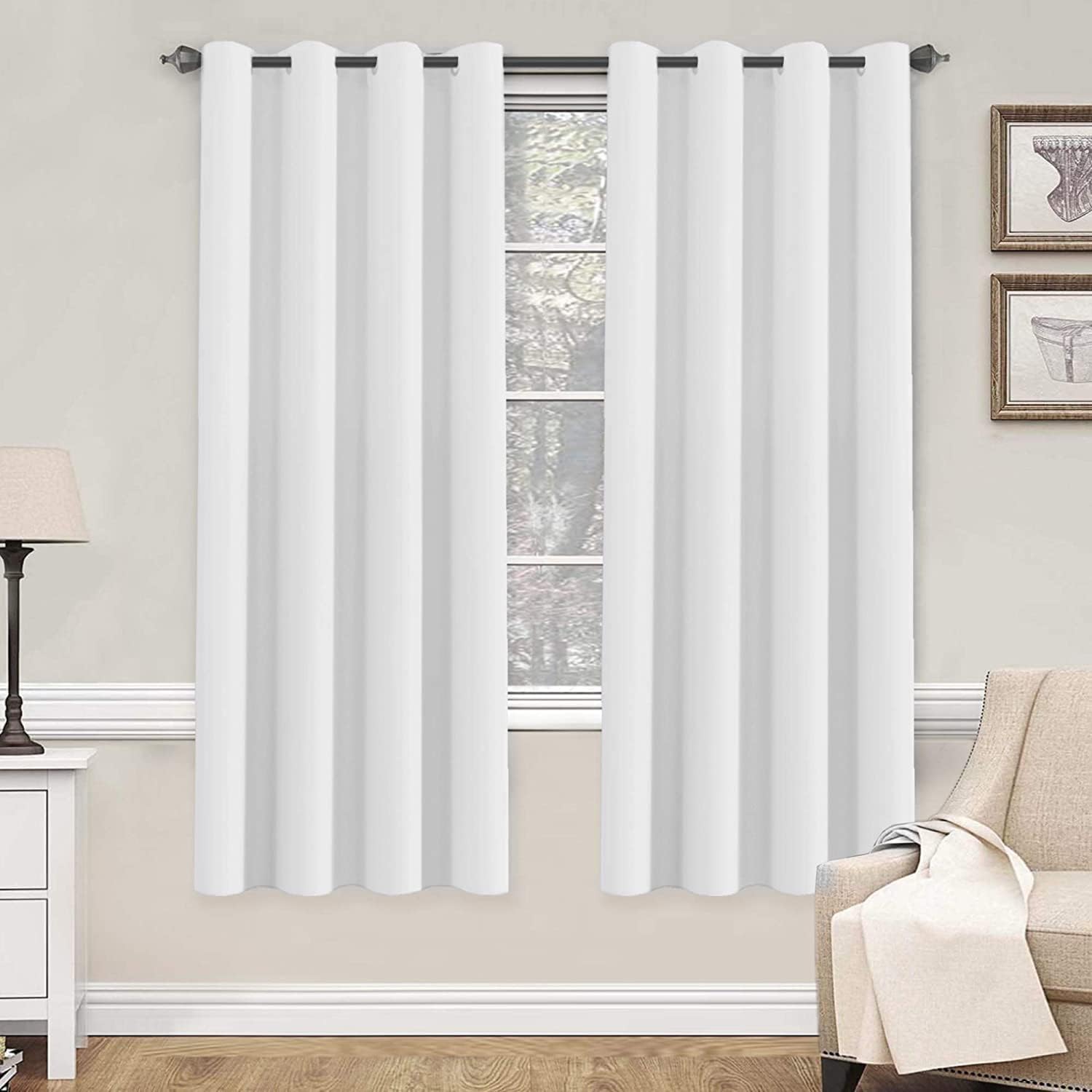 Blackout Curtains Thermal Insulated Grommet Top Solid Color Curtains