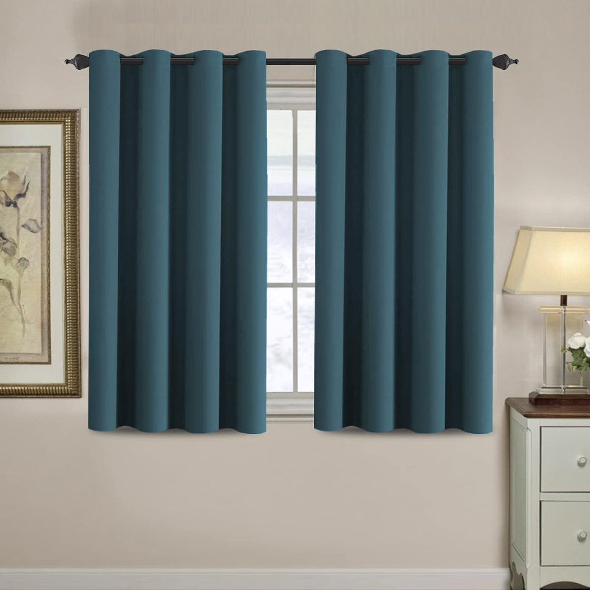 Blackout Thermal Insulated Treatment Extra Long Grommet Top Solid Color Curtains
