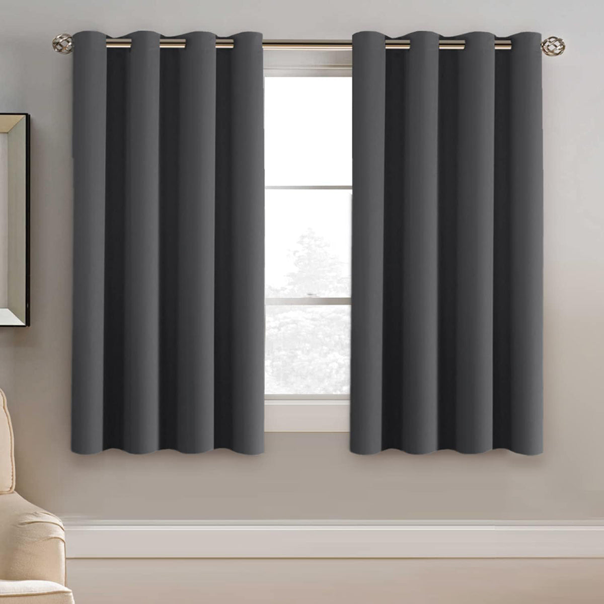 Blackout Thermal Insulated Treatment Extra Long Grommet Top Solid Color Curtains